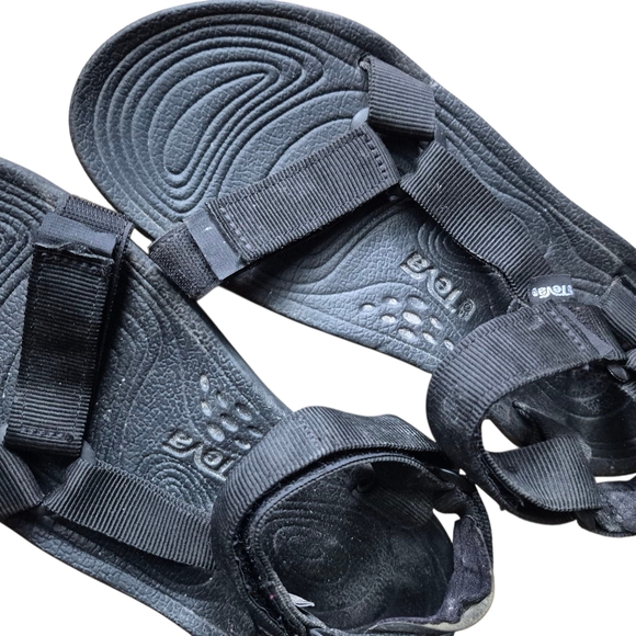 9 Teva Black Adjustable Sandals - Picture 2 of 5